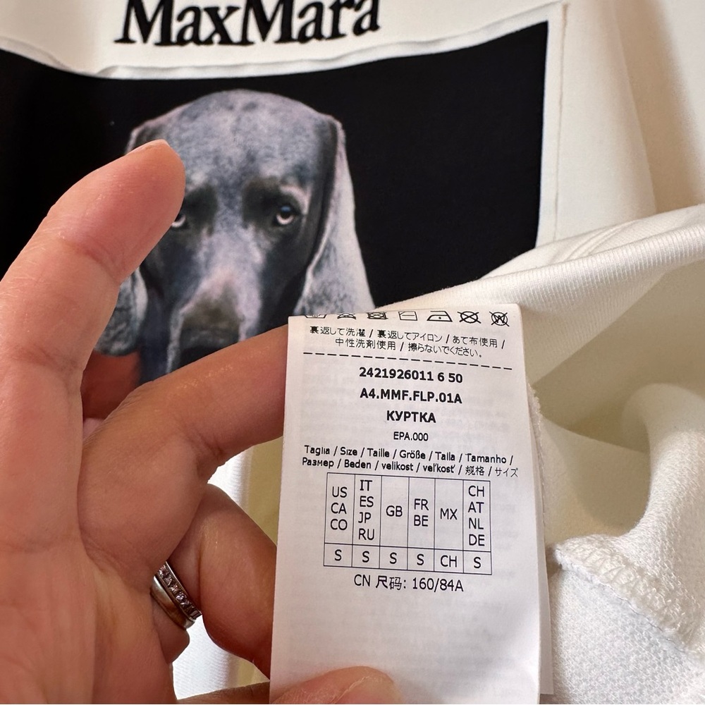 NWT MAX MARA X William Wegman Bacco Sweatshirt Size Small US4/6 Spring/ Fall - Picture 16 of 16